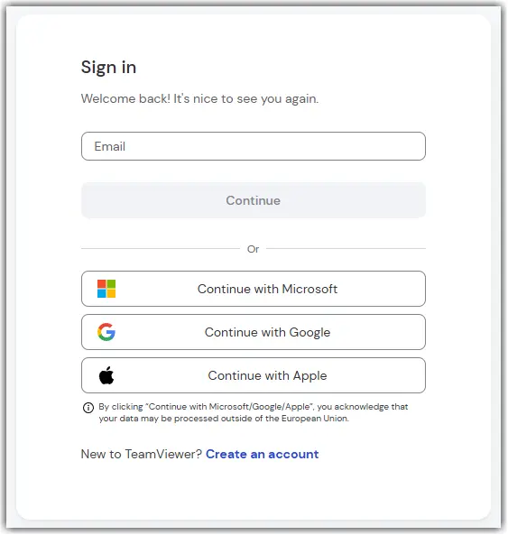 TeamViewer One Sign In Email