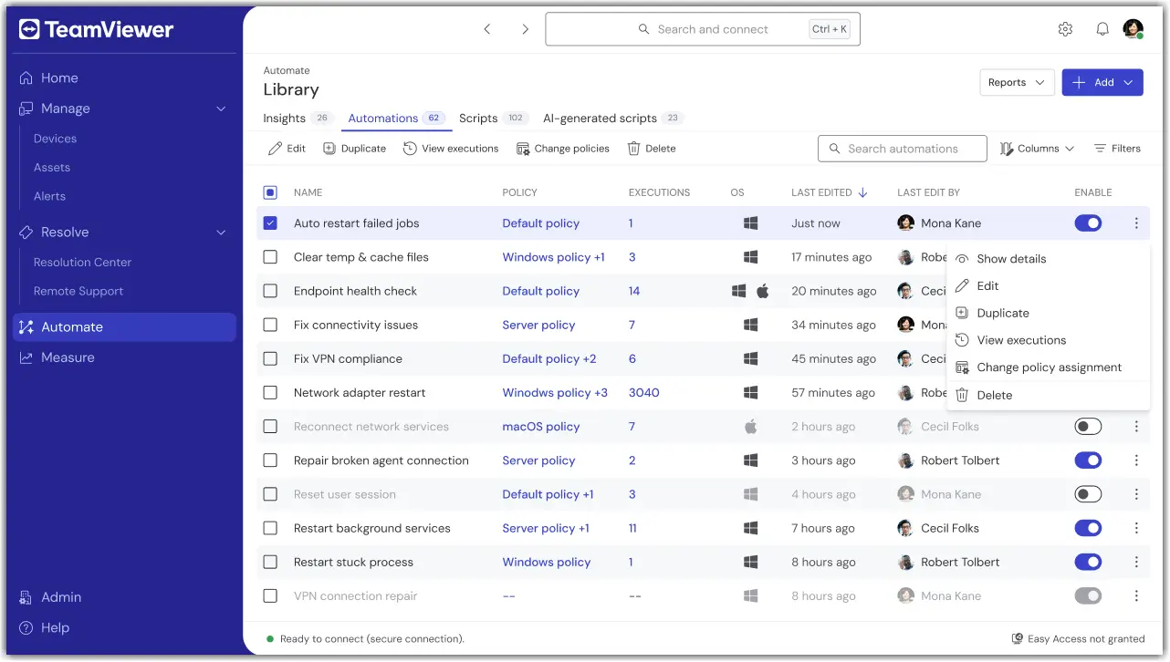 TeamViewer ONE – Automations (Part 2)