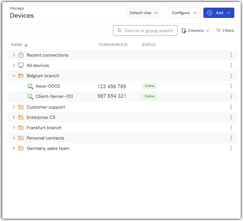 TeamViewer One Default View