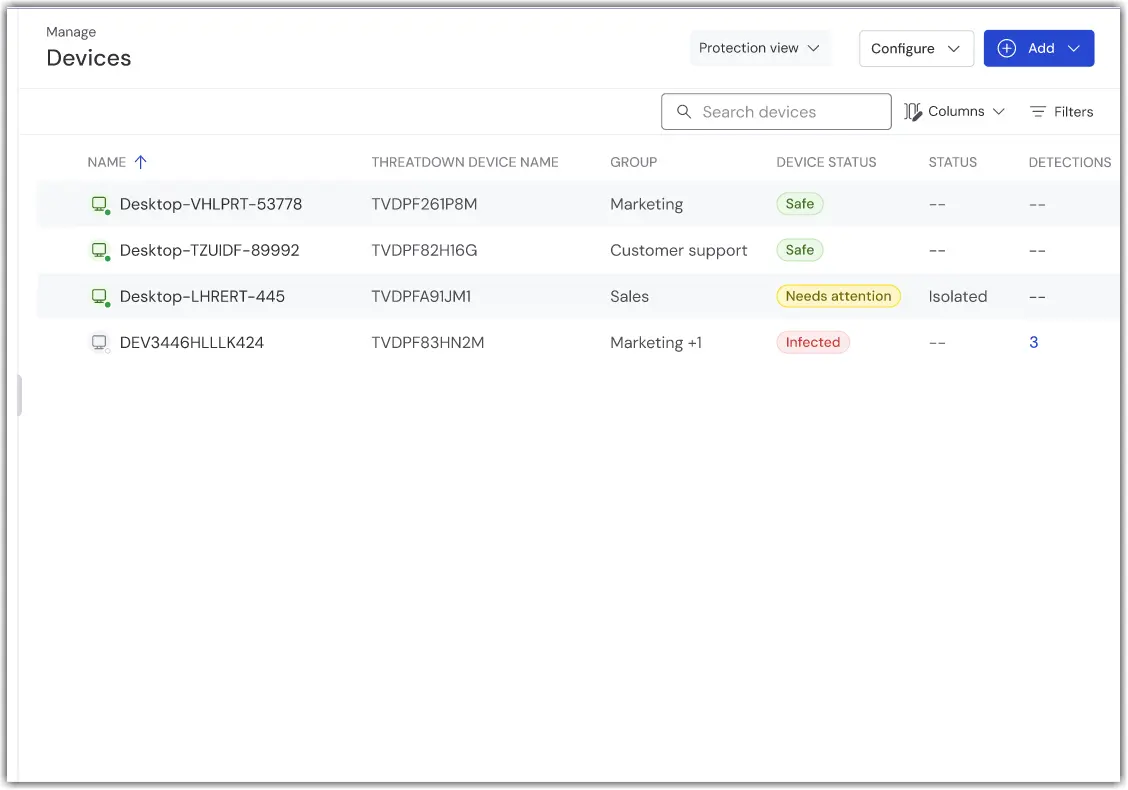 TeamViewer One Protection View