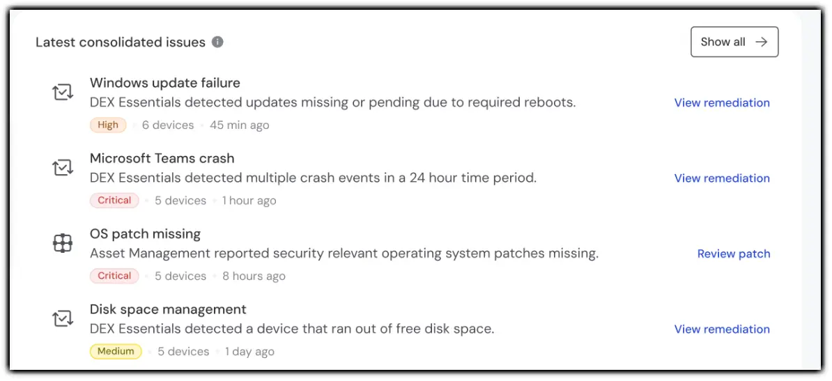 Consolidated Issues