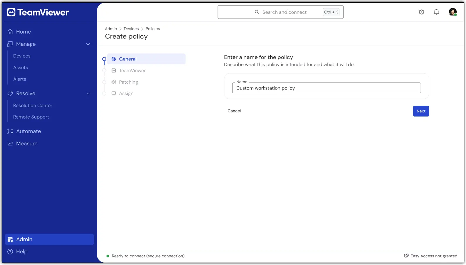 Create Unified Policy 2