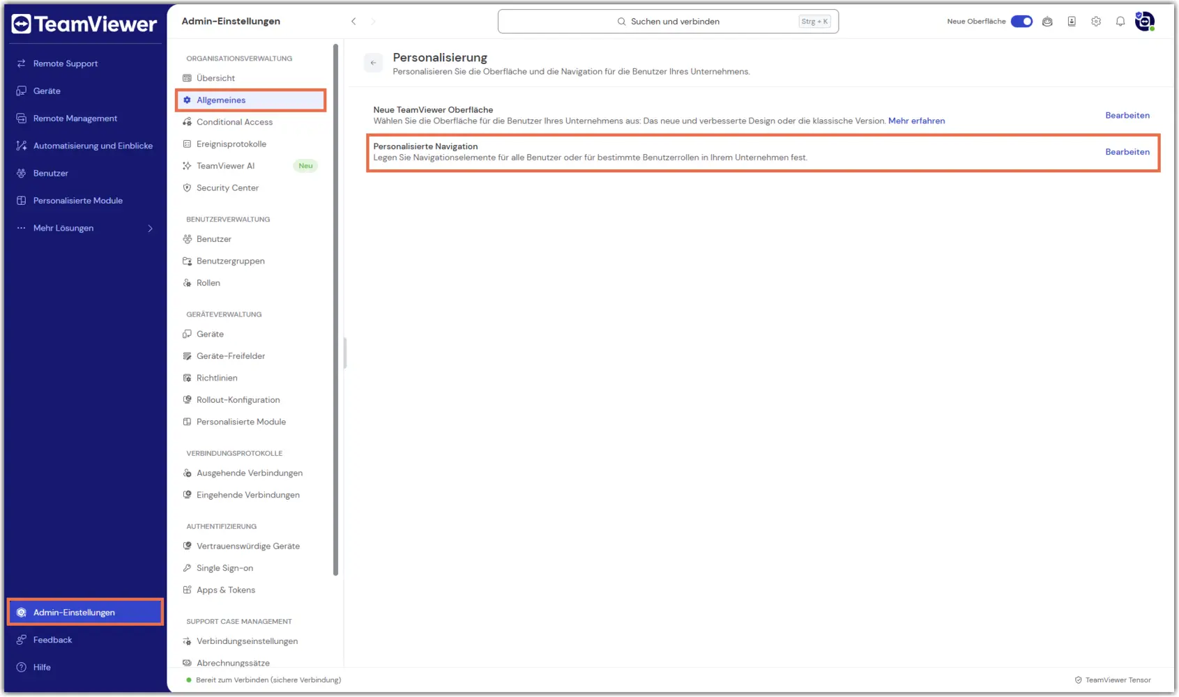 Admin Settings Customization