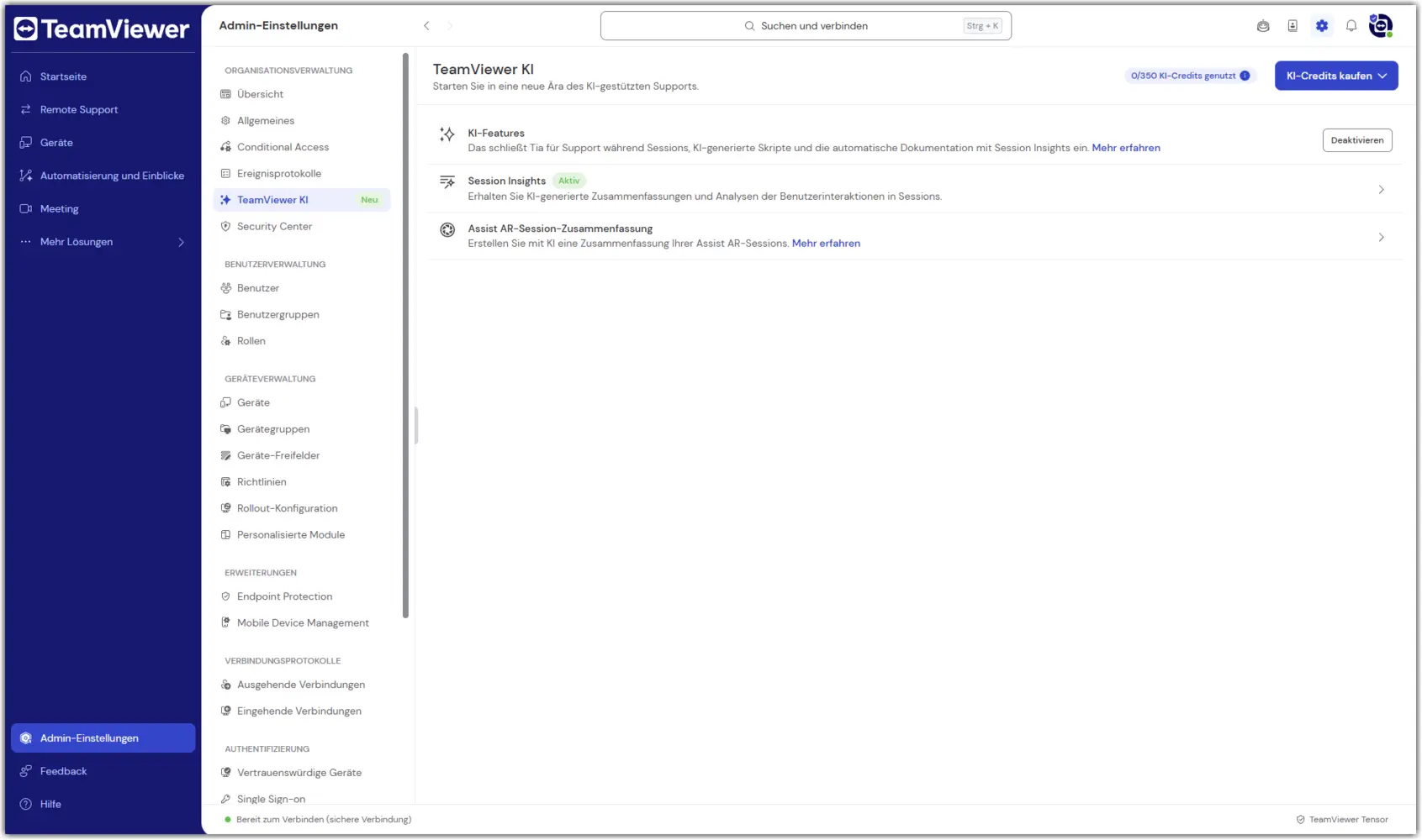Admin Settings TeamViewer Ai Overview