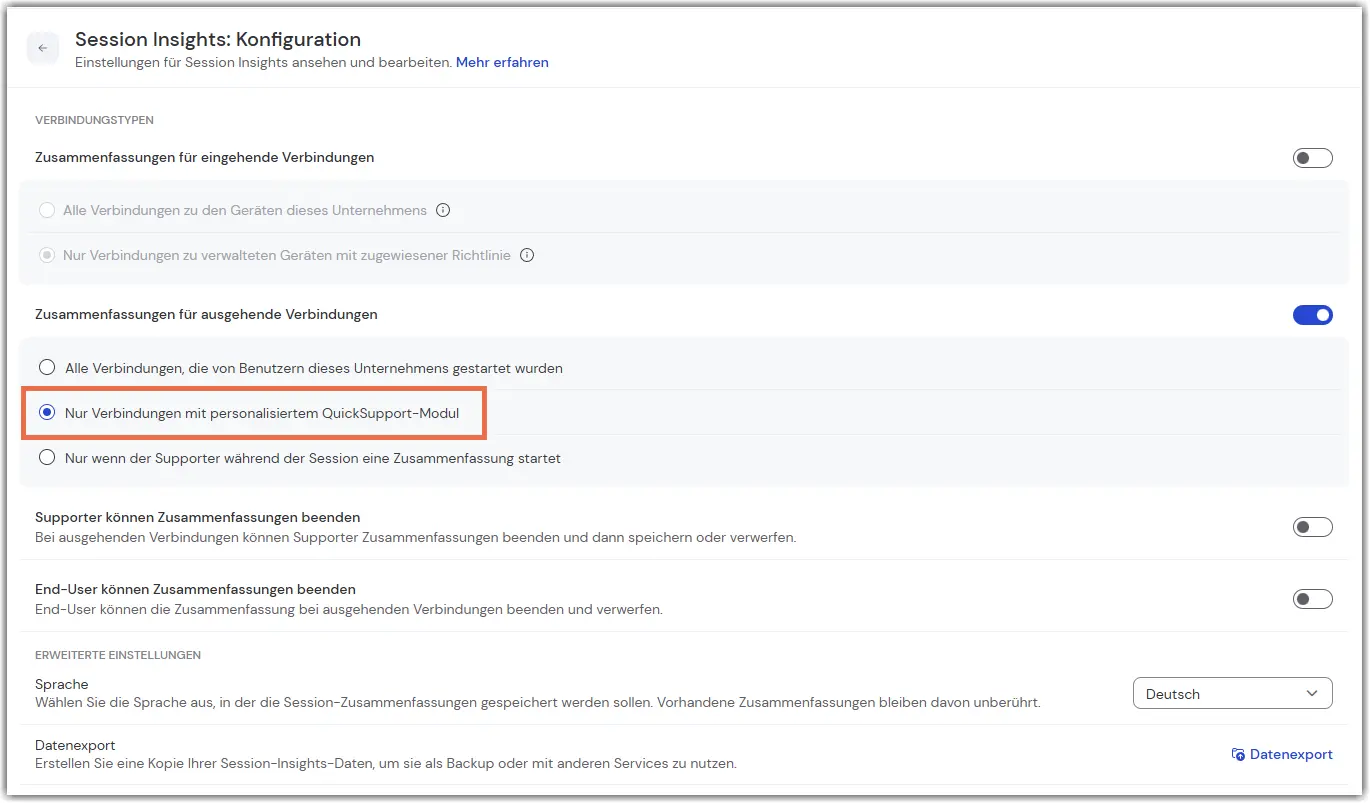 Admin Settings TeamViewer Ai Session Insights Outgoing Connections Qs