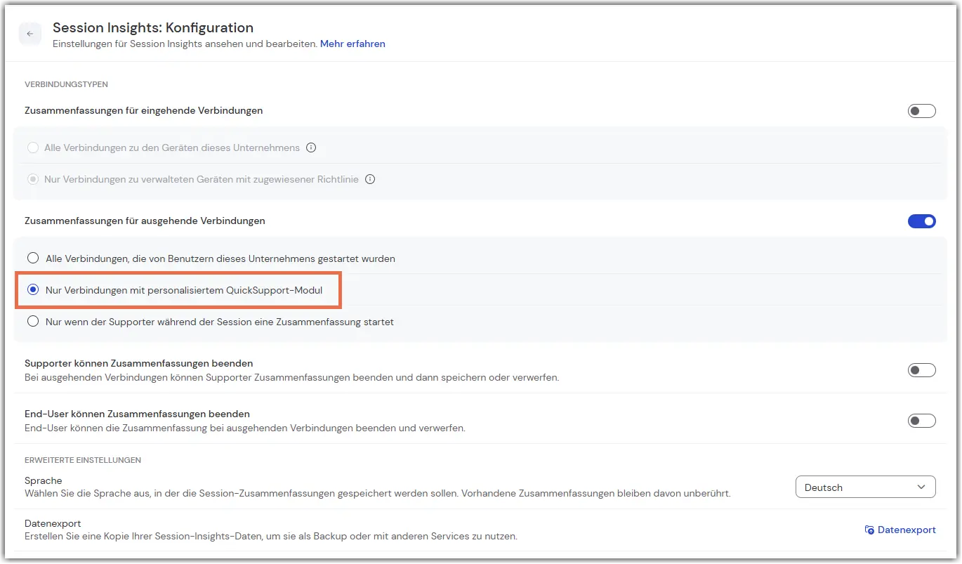 Admin Settings TeamViewer Ai Session Insights Outgoing Connections Qs