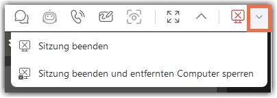 Remote Session Toolbar Close Drop Down