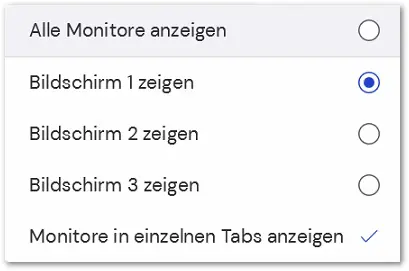 Remote Session Toolbar View Monitors