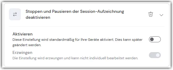 Session Recording Disable Stopping Pausing