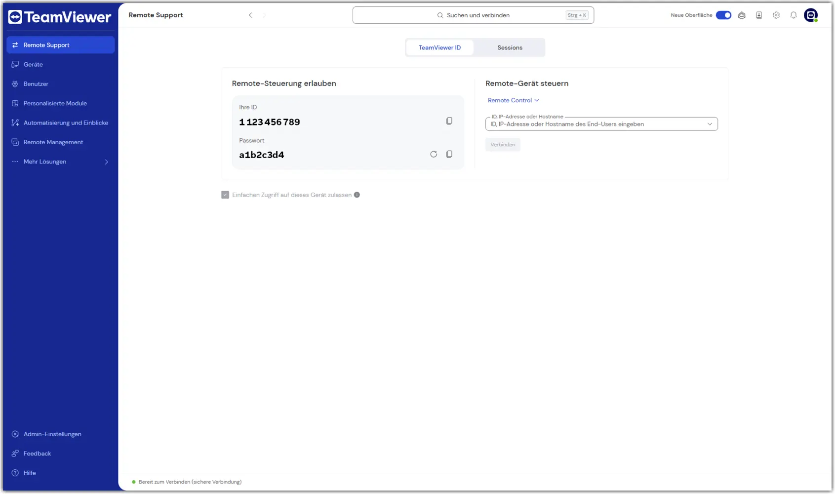 Id Password Remote Support Signed In