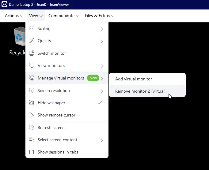Remove Virtual Monitor
