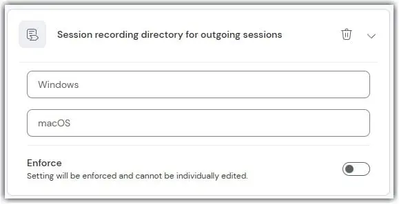 Sessionrecordingdirectlyoutgoing