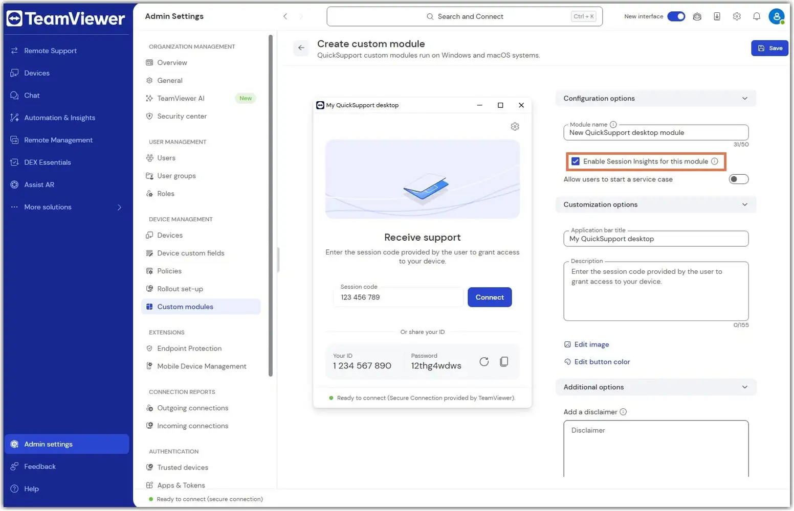 Custommodule Enablesessioninsights