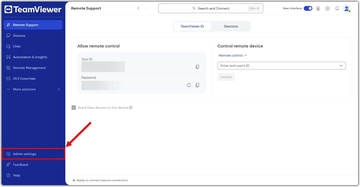 Access Admin Settings