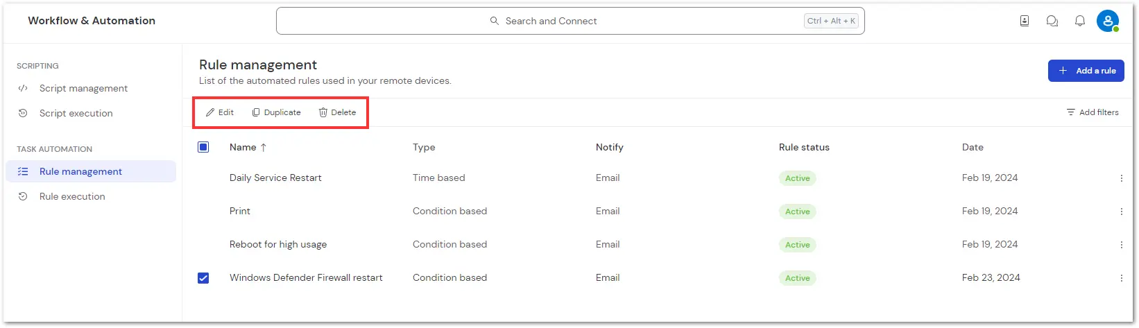 Rule Based Task Automation