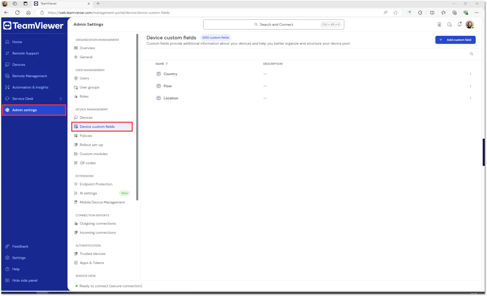 Access Device Custom Fields