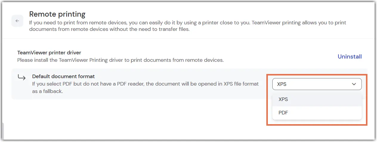 Default Document Format