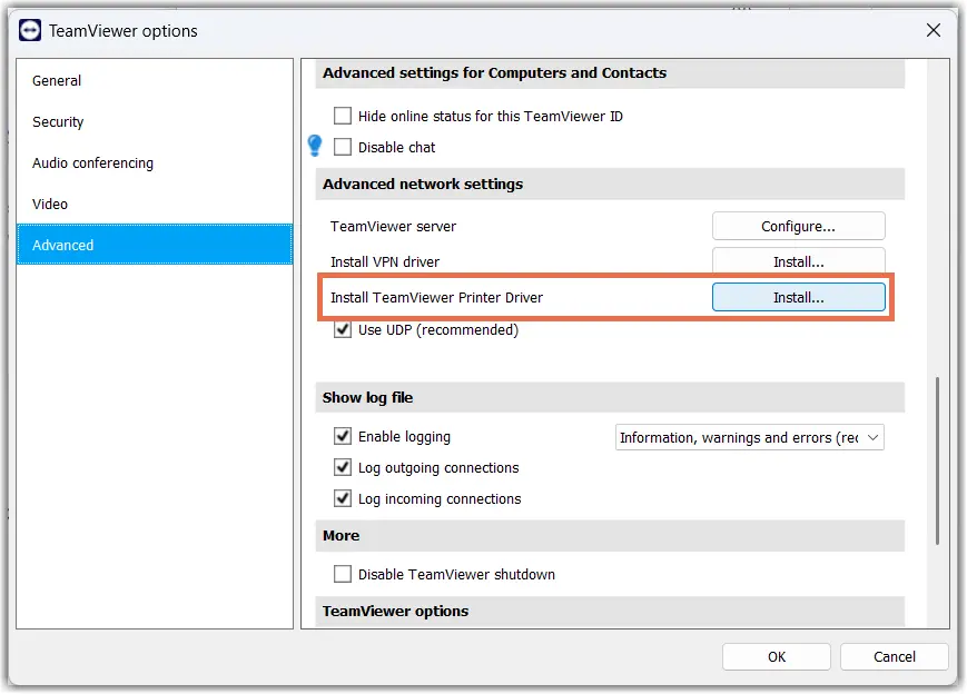 Install Printer Driver on Host