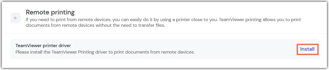 Install the TeamViewer Printer Driver