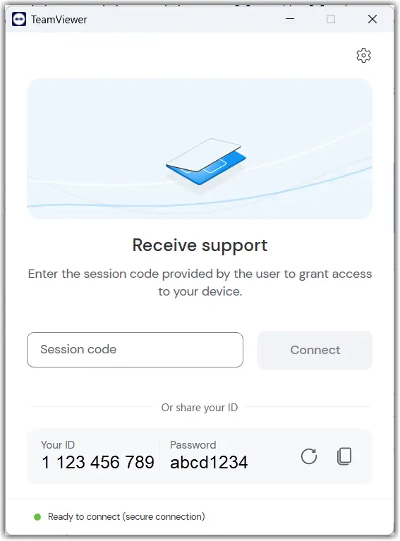 QuickSupport Receive Support Via Id And Password