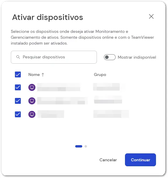 Como Ativar O TeamViewer Remote Management Pelo TeamViewer Remote Selecione Os Dispositivos