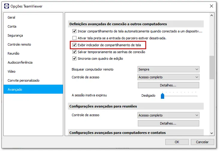 Indicador De Compartilhamento De Tela Habilitado Manualmente