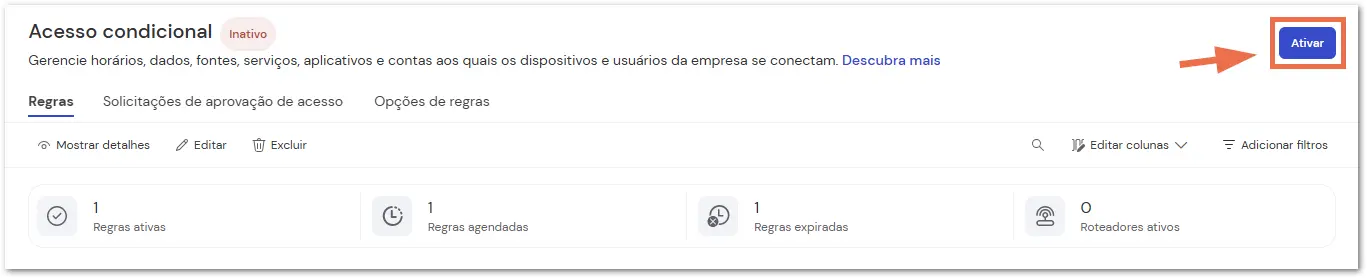 Acesso Condicional Ativar