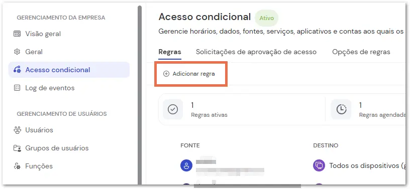 Adicionar Regra