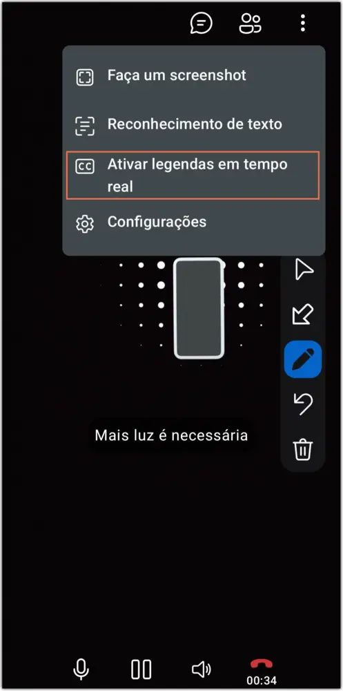 Ativar Legendas Em Tempo Real Lado Remoto