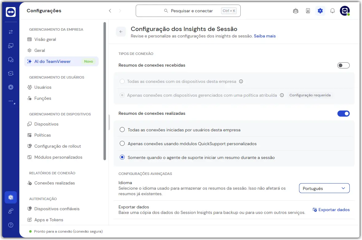 Configuracao Dos Insights De Sessao