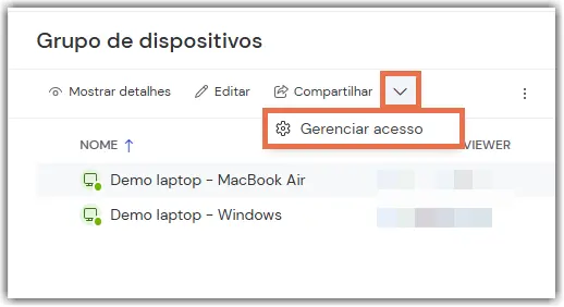 Gerenciar Acesso
