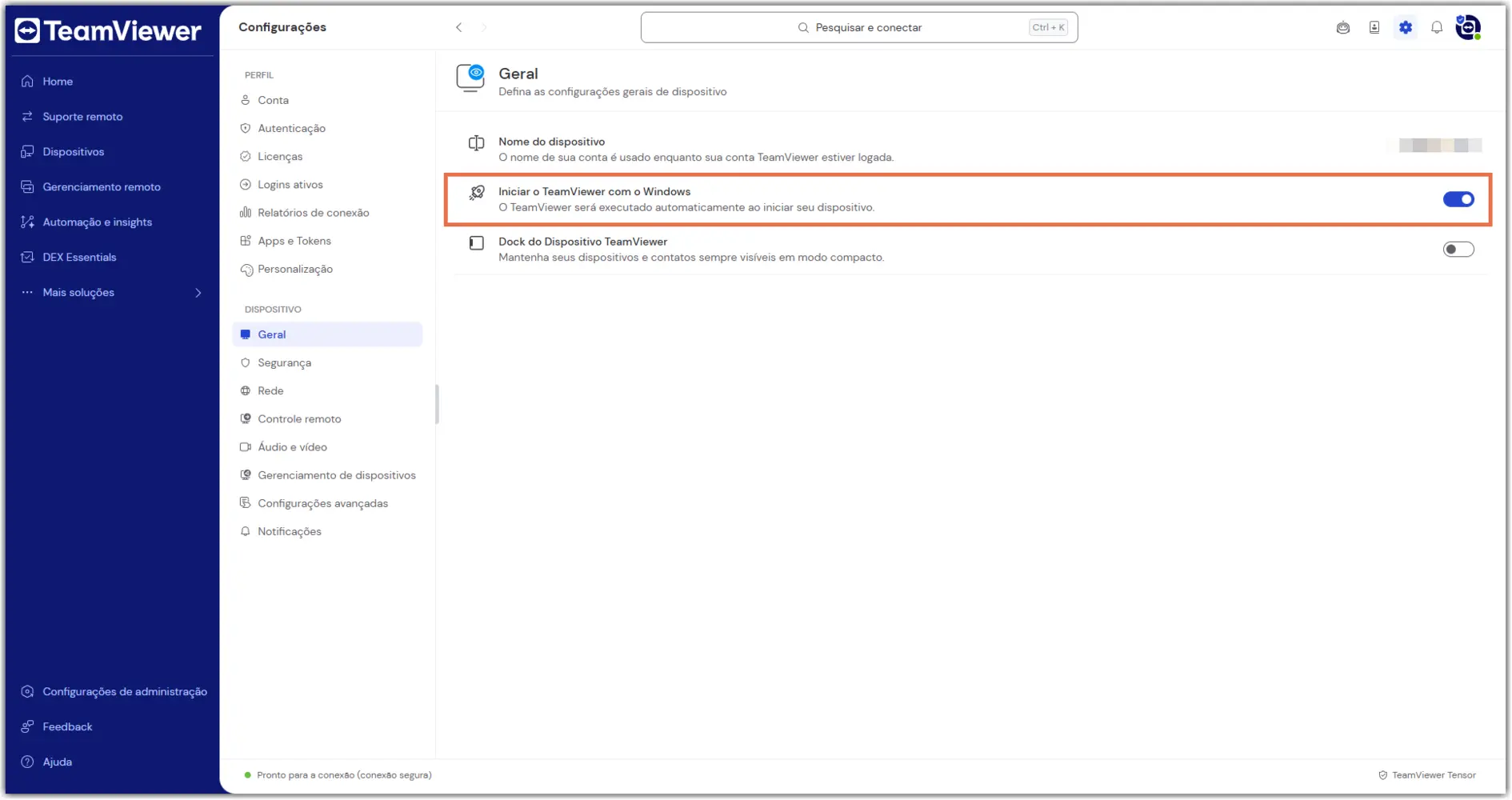 Iniciar O TeamViewer Com O Windows Habilitado