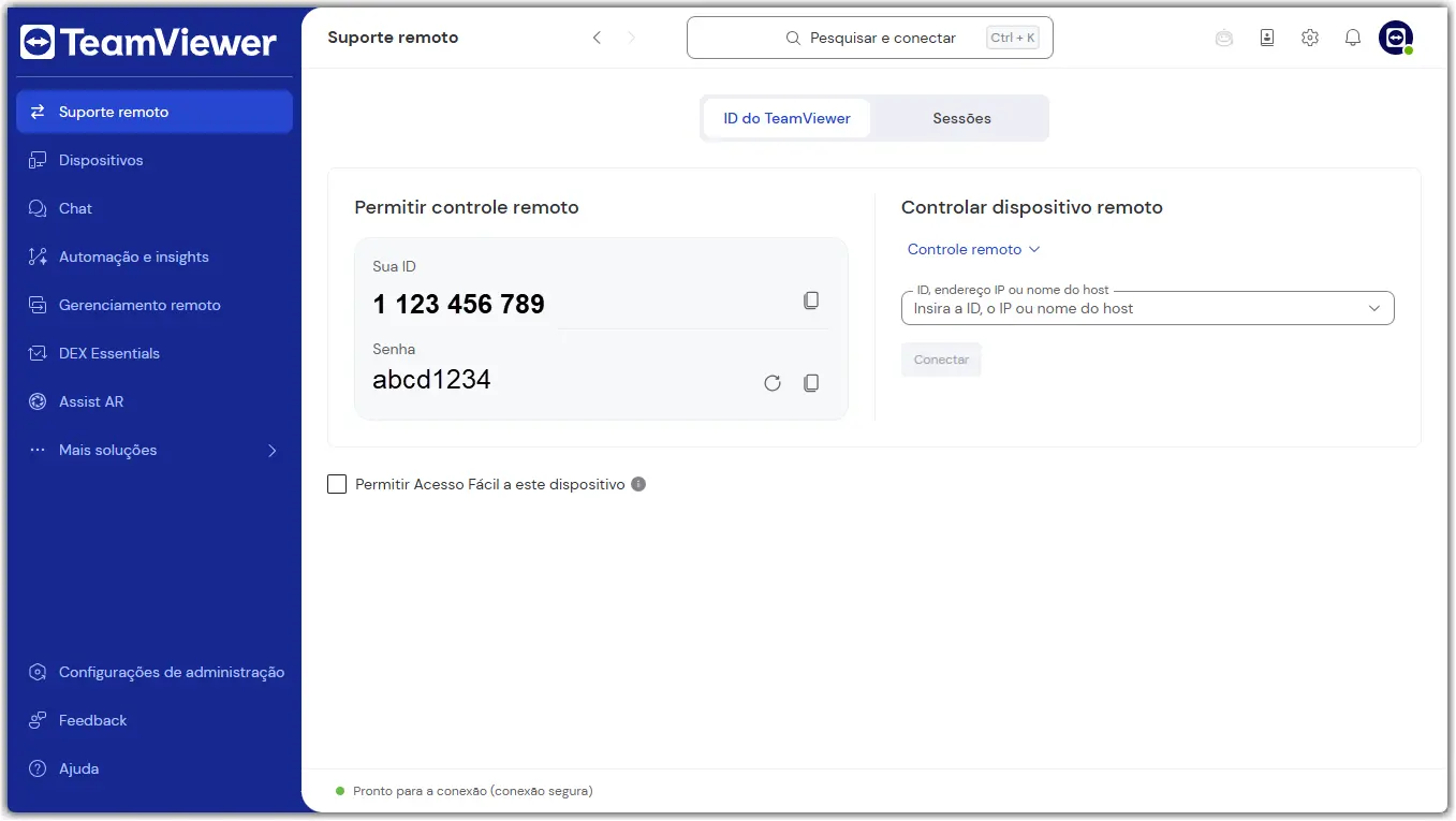 Permitir Controle Remoto Id E Senha