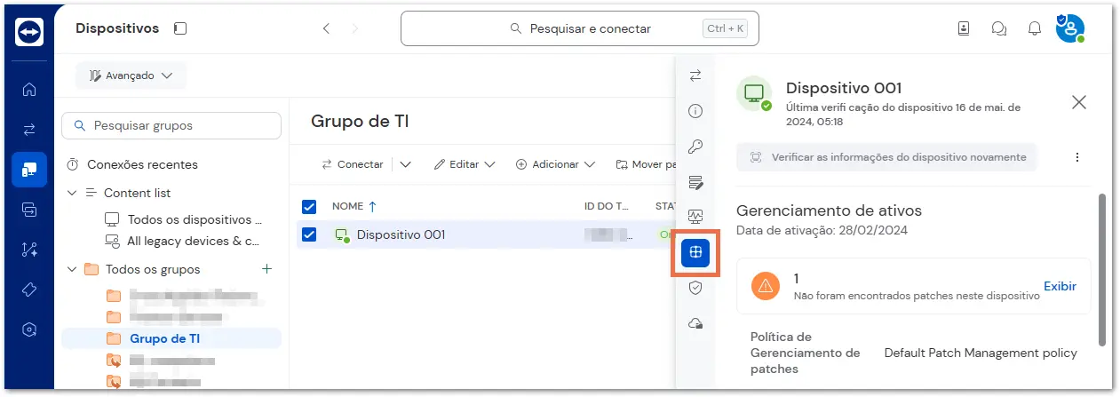 Visualize Ativos Pela Guia Dispositivos