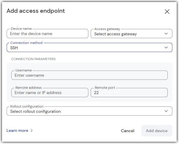 Ssh Access Endpoint