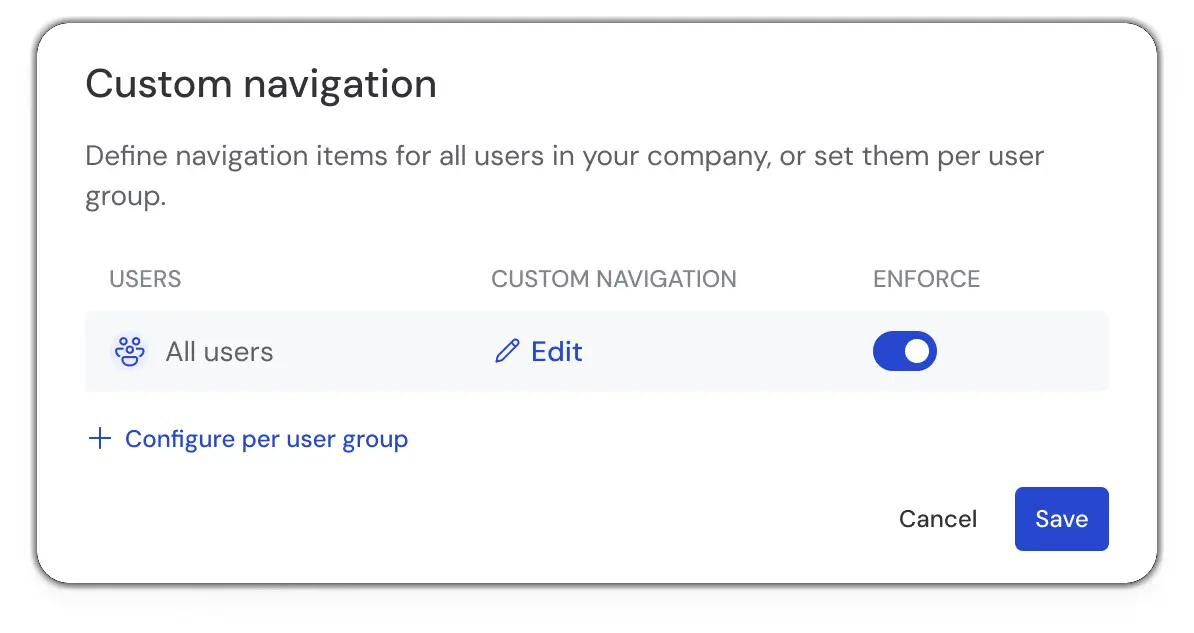 Customize Settings Save Navigation