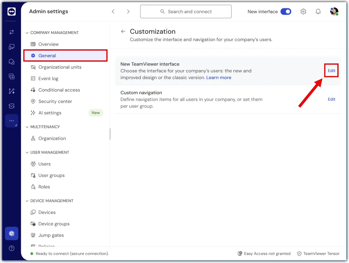 New Ui Admin Settings