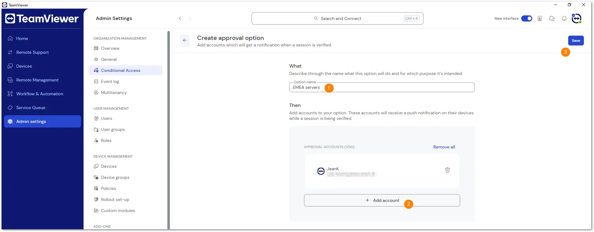 Create Approval Option