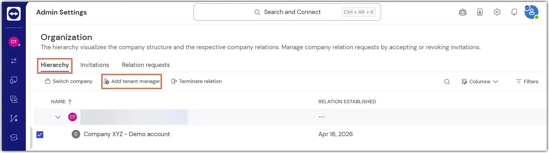 Add Tenant Manager