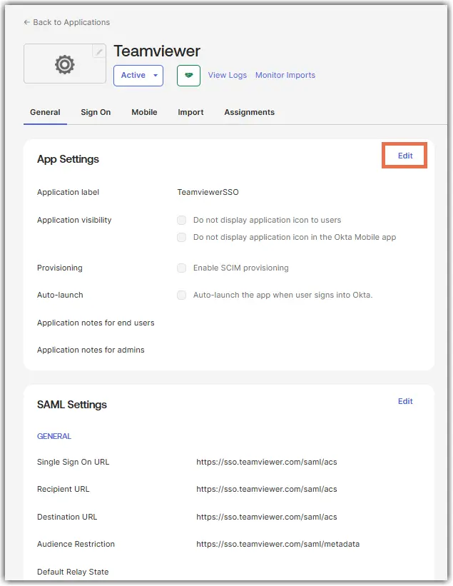 App Settings Edit