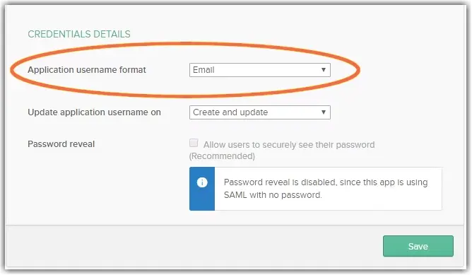 Application Username Format