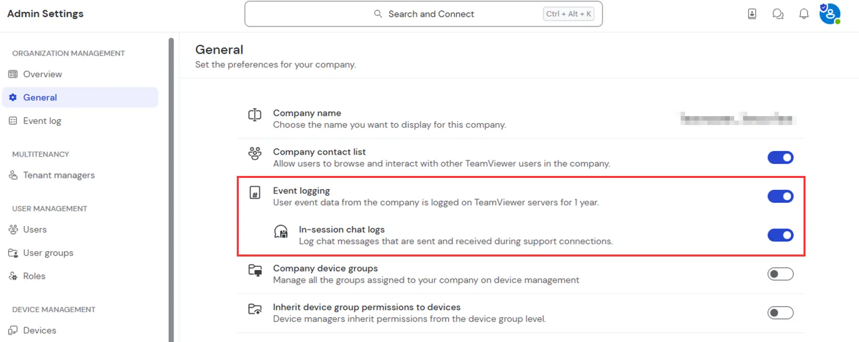 Enable Chat Transcript In Admin Settings