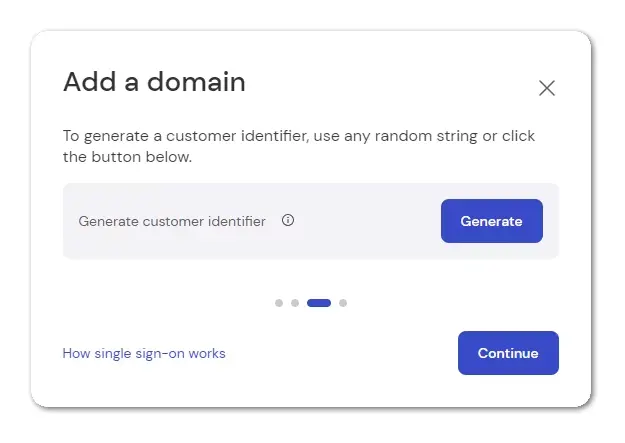 SSO Add A Domain Generate A Customer Identifier