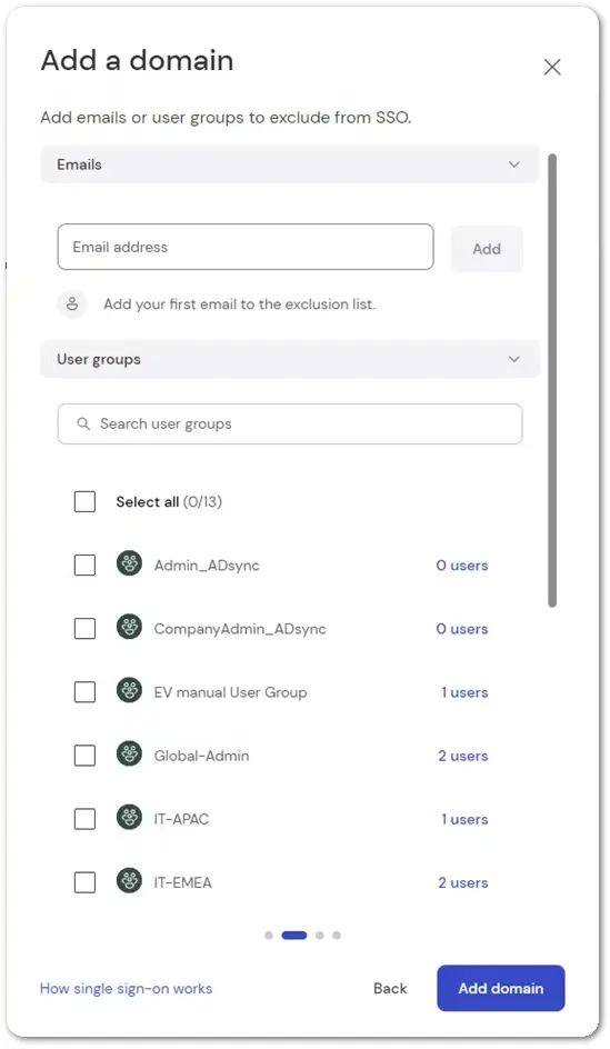 SSO Add A Domain User Groups