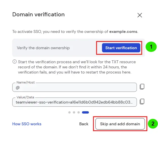 SSO Domain Verification