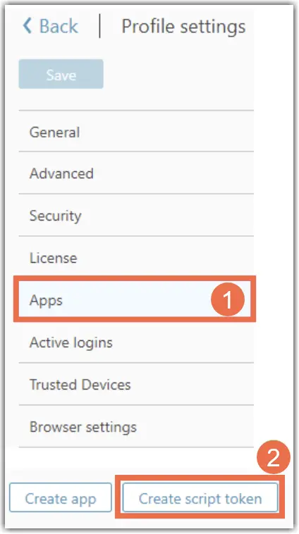 Apps Create Script Token