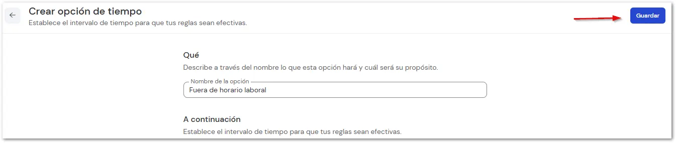Guardas Opcion Tiempo