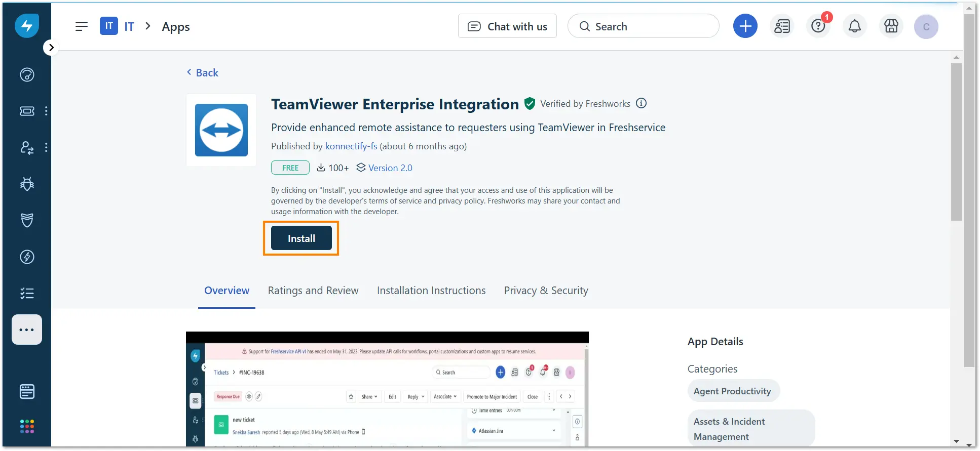 2 Install TeamViewer Enterprise Integration App