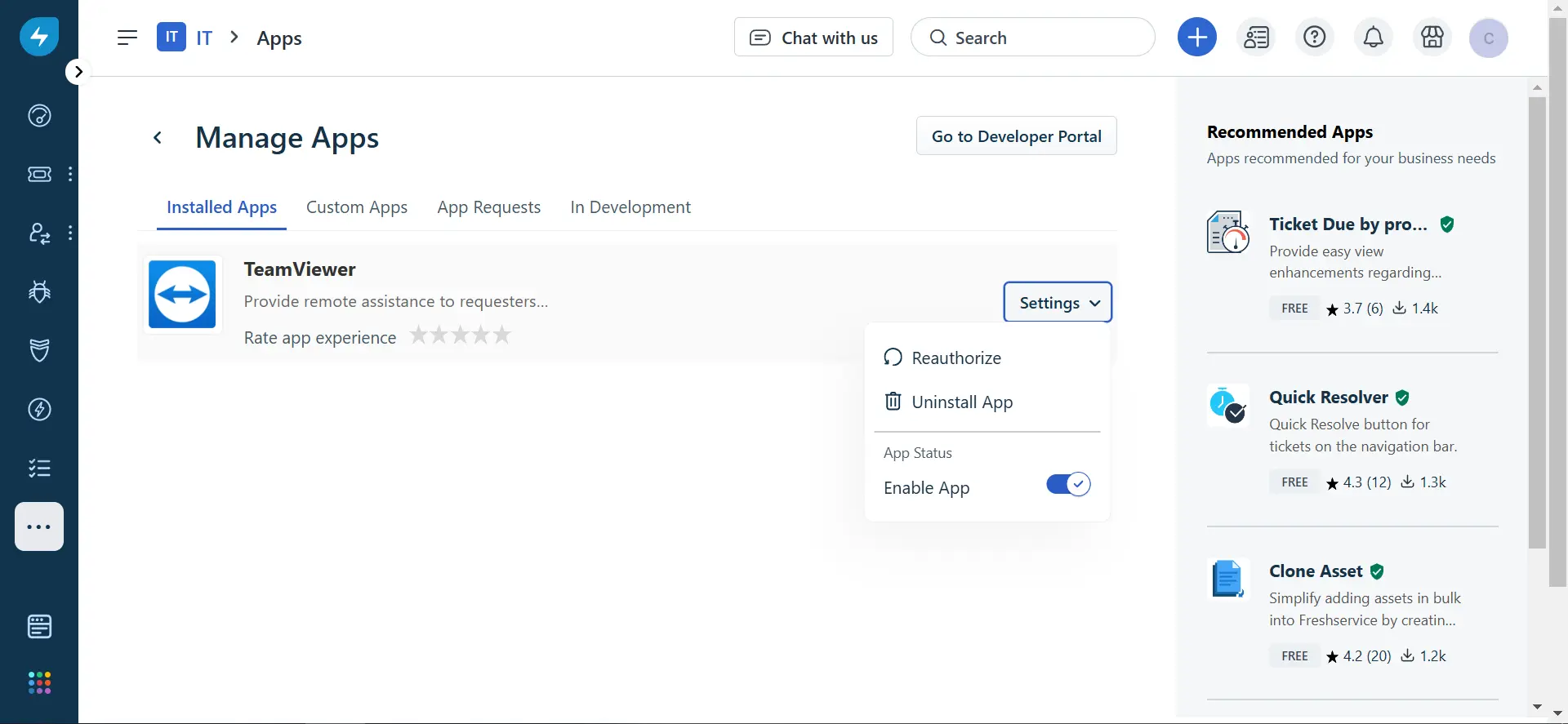 Manage Apps