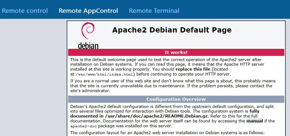 Setup Web Server Apache Default Screen